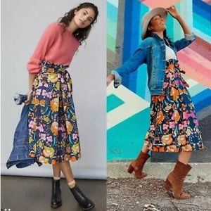 Anthropologie Corey Lynn Calter Kyla Paperbag Midi Skirt M Medium